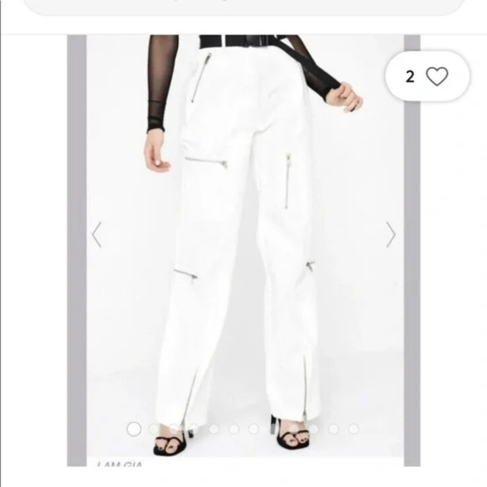 I. Am. Gia Elevara Cargo Pant in White with Zippers Woman's 